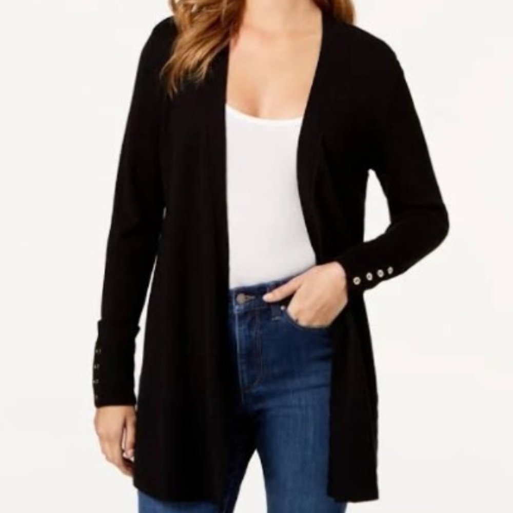 NWT Charter Club Open-Front black cardigan
